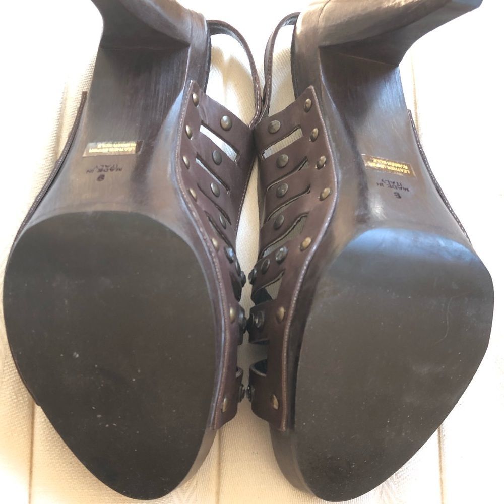 Isabella Fiore Cut-Out Studded Leather Sandals - Picture 7 of 15